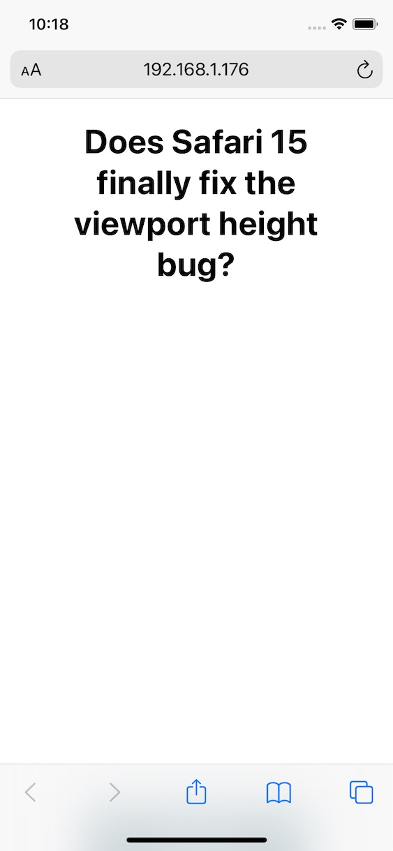 an image showing the aforementioned button hidden below the bottom UI controls in iOS 14's Mobile Safari